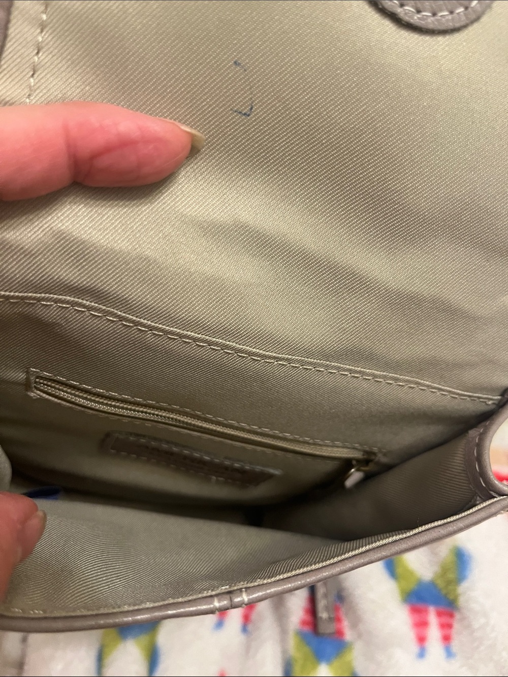 American Leather Taupe Leather Crossbody Bag - Picture 2 of 7